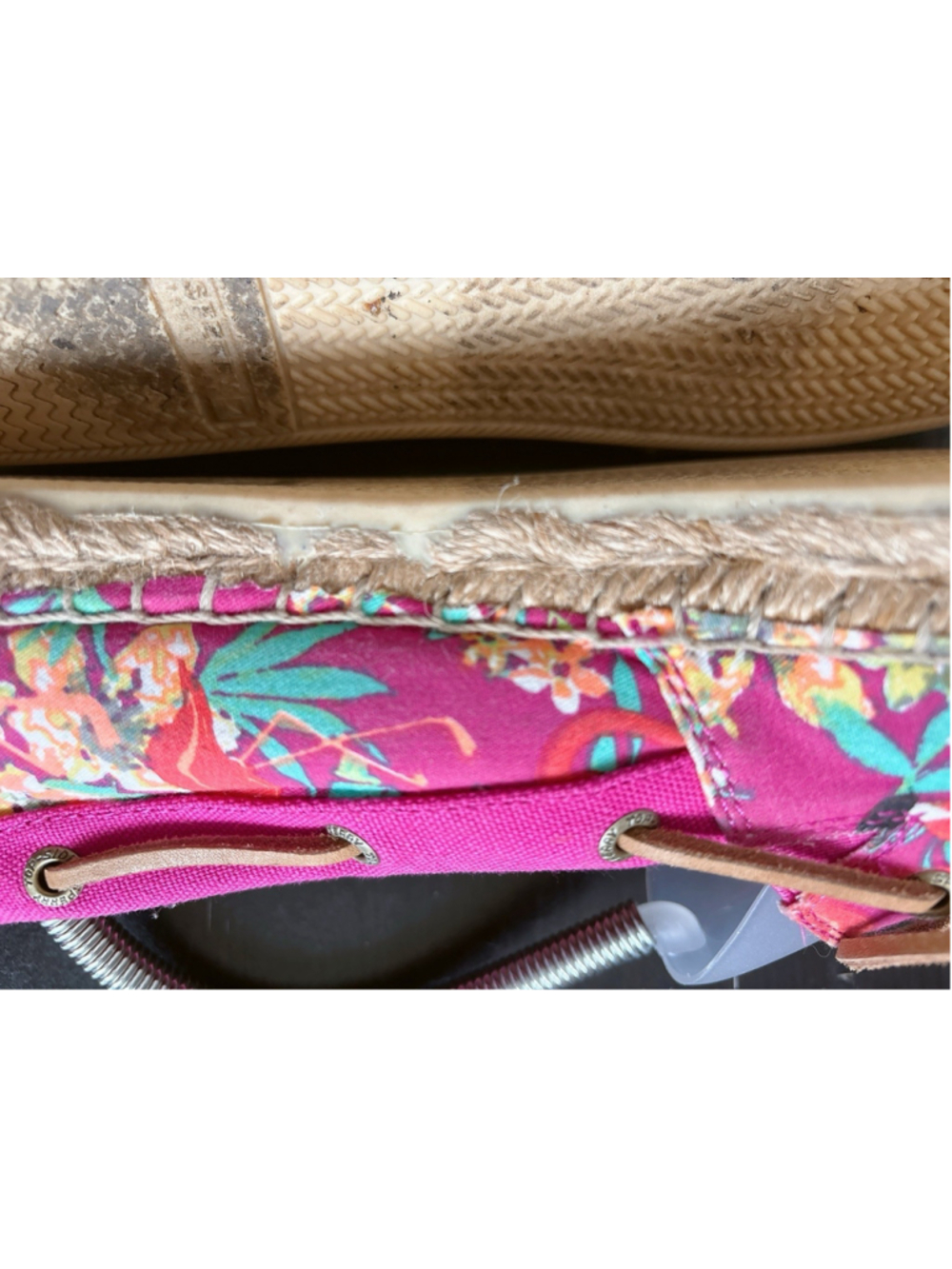 Sperry Top-Sider Womens Size 9.5 Pink Floral Flamingo Tropical Espadrille Flats - Picture 10 of 13